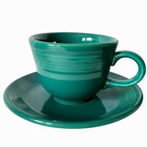 FIESTAWARE Evergreen TeaCup & Saucer - Fiesta Ware Tea Coffee